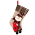 Warm Large Christmas Stocking Santa Claus Sock Plaid Burlap Gift Holder Christmas Tree Decoration New Year Gift Candy Bags - menochic